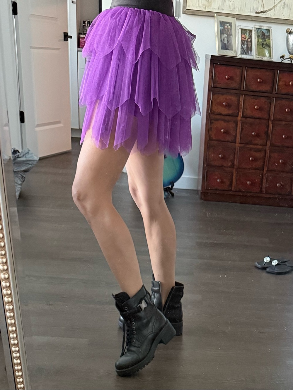 LaRok Vibrant Purple Layered Tulle Mini Skirt